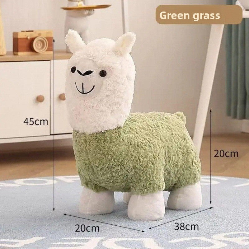 Foldable Plush Alpaca Stool
