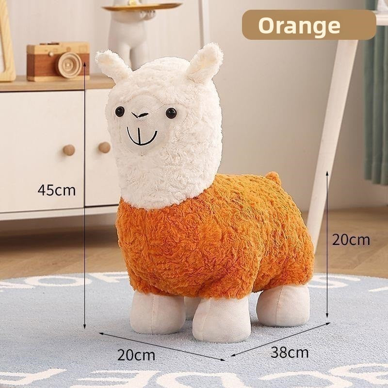 Foldable Plush Alpaca Stool