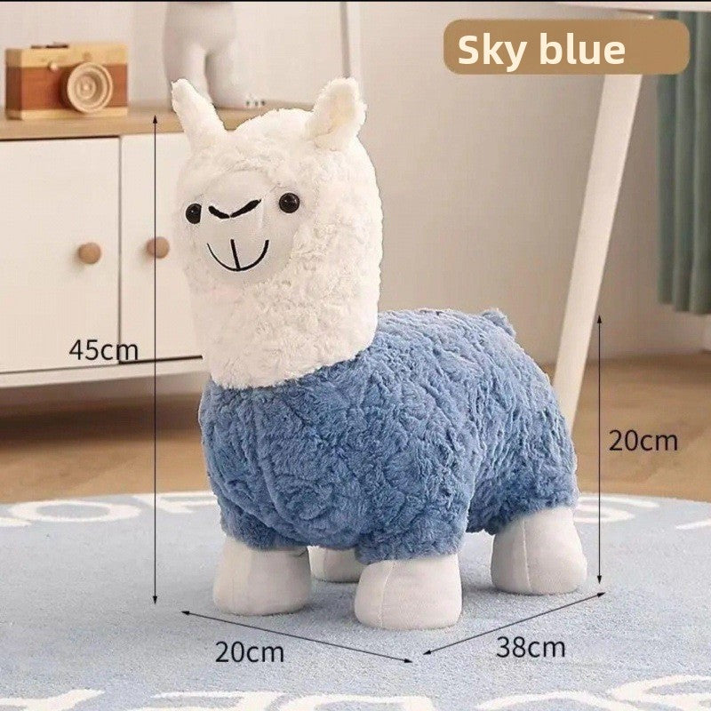 Foldable Plush Alpaca Stool