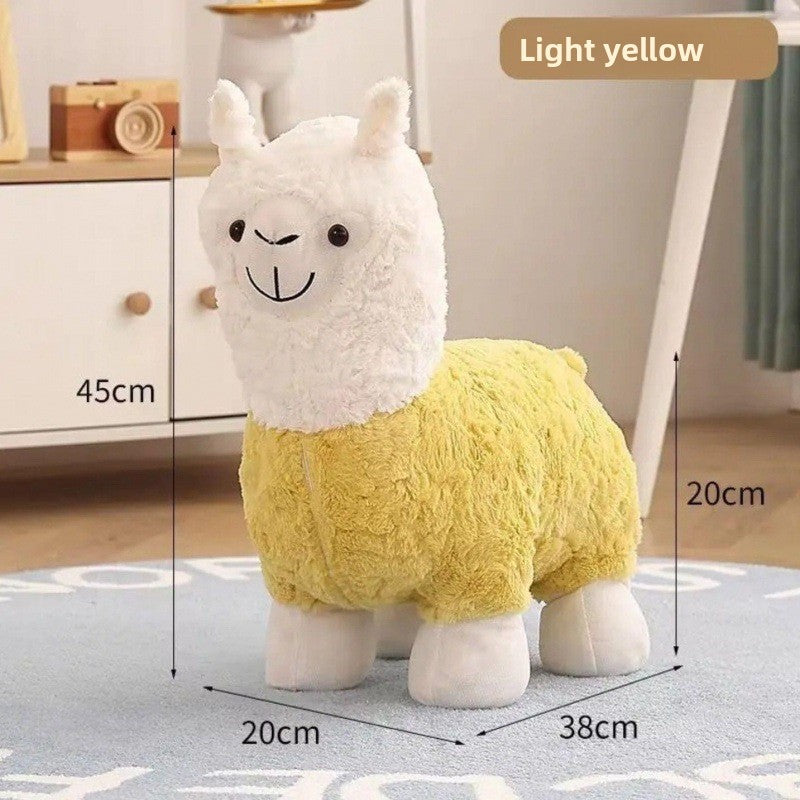 Foldable Plush Alpaca Stool