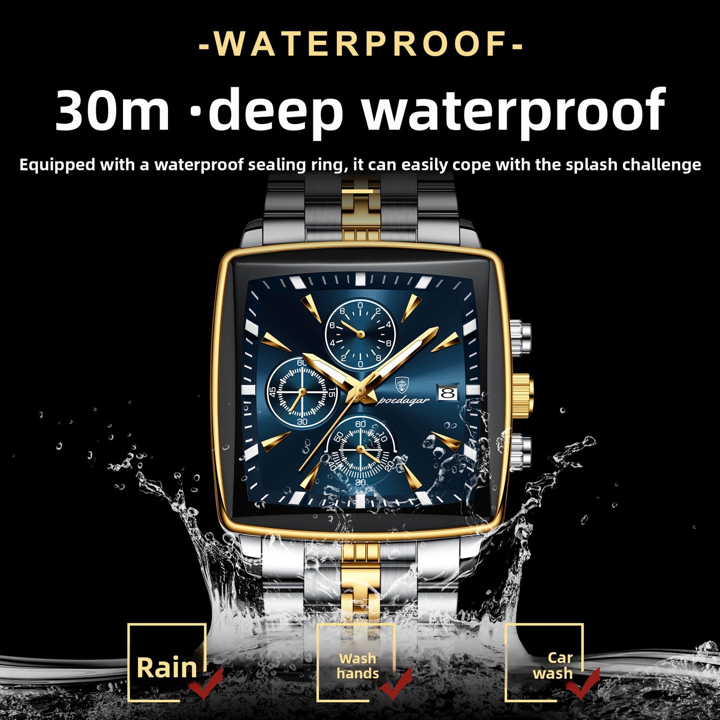 Multifunctional chronograph business men's watch