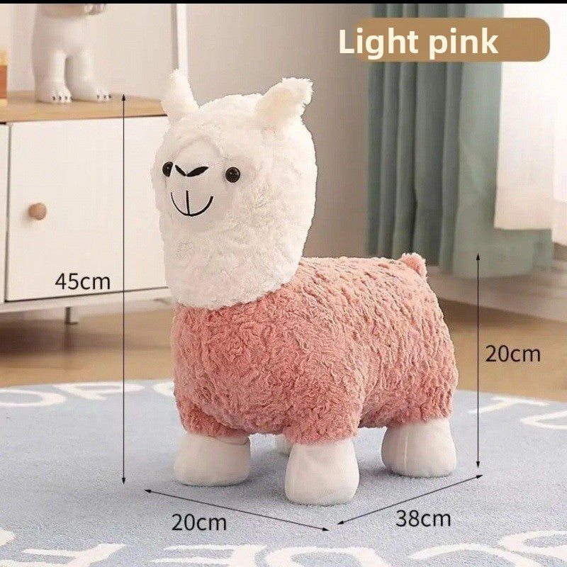 Foldable Plush Alpaca Stool